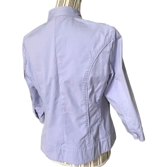 Coldwater Creek Button Down Lavender Jacket 100% Cotton Slip Pockets Size 14 - Picture 9 of 12